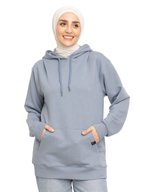 Baby Blue Over Size Hoodie - Khotwh